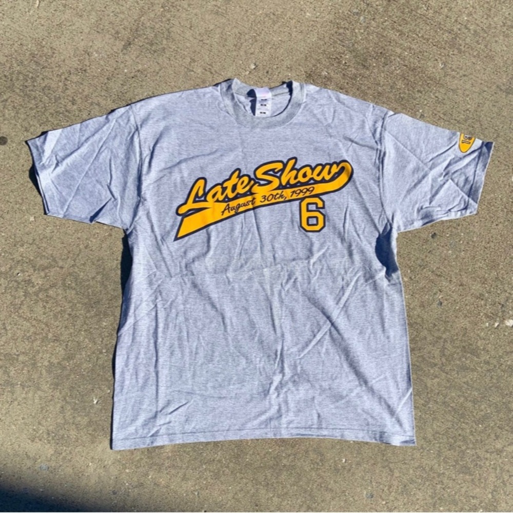 Vintage 1999 The Late Show Promotional Audience T-Shirt Grey Size XL